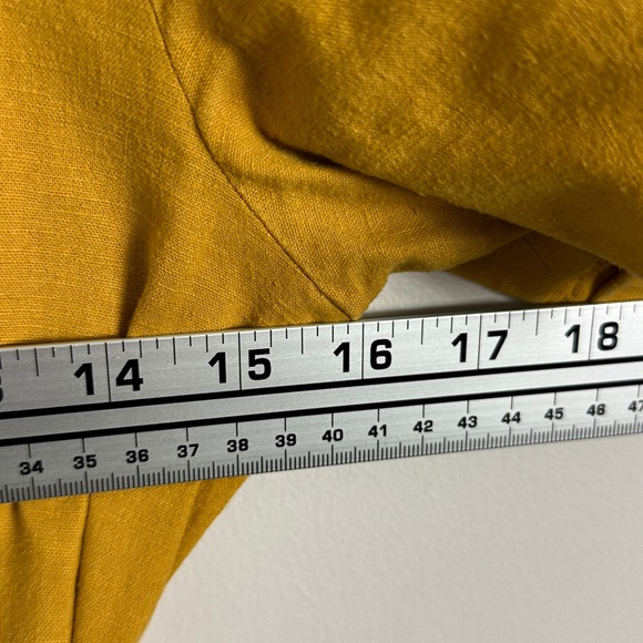 Sezane Linen Marianna Dress Curry Golden Yellow Belted Womens Sz 36 French US 34 - Picture 16 of 16